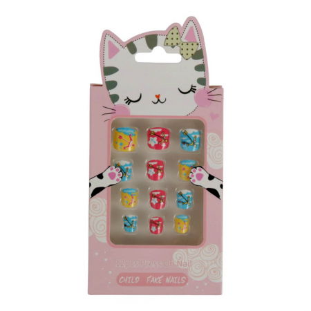 Set 12 Unghii False Pentru Copii, Model P, Sagetile lui Cupidon
