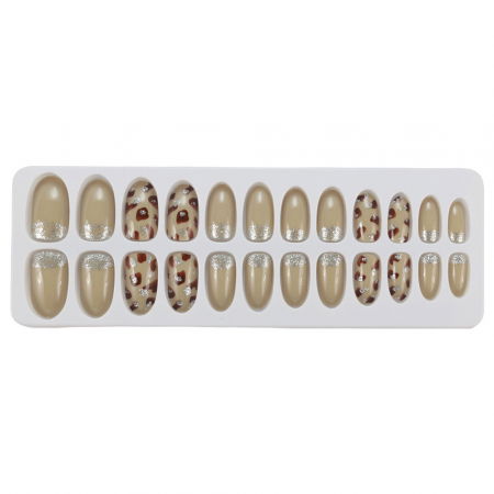 Set 24 Unghii False Tips cu aspect natural, Salon Nails, 04 Leopard