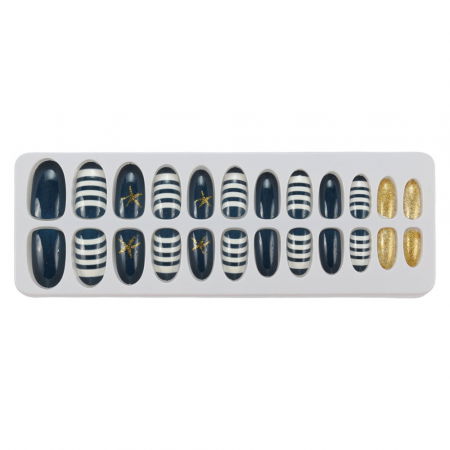 Set 24 Unghii False Tips cu aspect natural, Salon Nails, 10 Marina