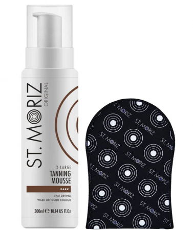 Set pentru autobronzare profesionala ST MORIZ cu Spuma Dark XL si Manusa