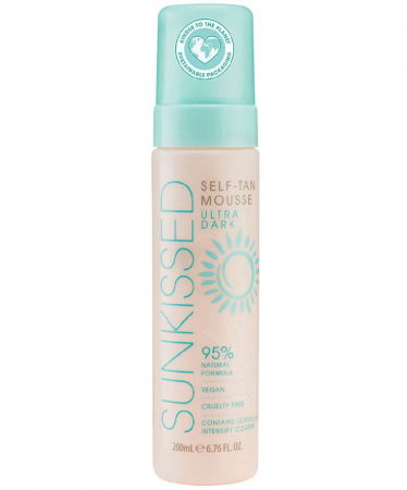 Spuma Autobronzanta Profesionala Sunkissed Self-tan, Ultra Dark, 95% Ingrediente Naturale, 200 ml