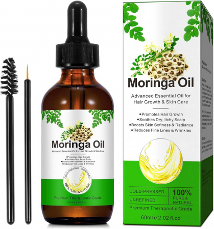 Ulei premium de Moringa 100% Natural pentru Cresterea Parului si Ingrijirea Tenului, NOVA KISS®, 60 ml