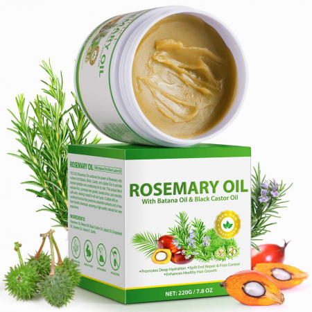 Ulei Premium de Rozmarin, Batana si Ricin, 100% Raw & Nerafinat pentru Cresterea Parului, 220 g