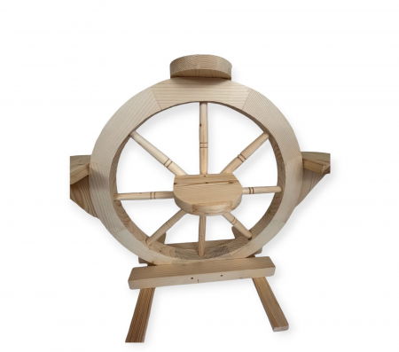 Roata Decorativa din Lemn, Suport de Flori [2]