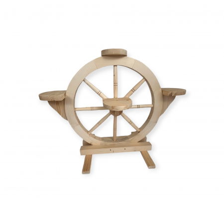 Roata Decorativa din Lemn, Suport de Flori [0]