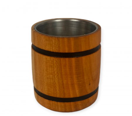 Produse din Cupru - Pahar din Lemn cu interior Metalic