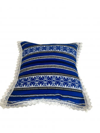 Pernă Albastra țesută manual cu motive tradiționale românești [1]