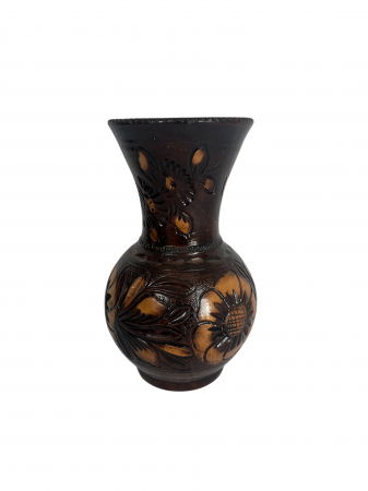 PRODUSE DIN STICLA SI CERAMICA - Vază Neagra din Ceramică de Corund – Lucrată Manual