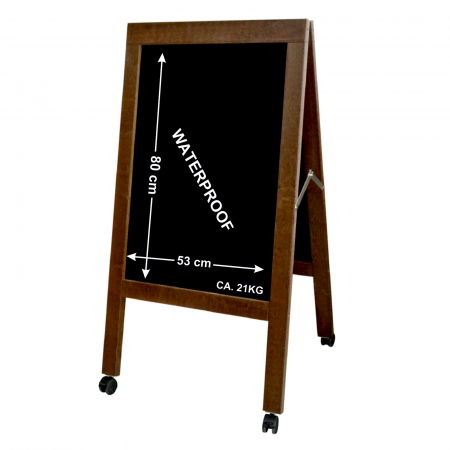 Display uri Lemn - Chain stopper 118x65cm with wheels