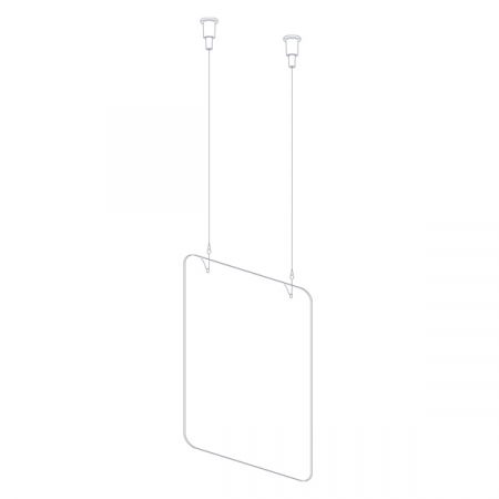 Sisteme de protectie a angajatilor - COVID - Sisteme de protectie a angajatilor  H 99 x L 66 CM -  kit suspendat
