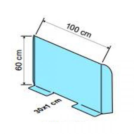 Sisteme de protectie a angajatilor - COVID - Ecran de protectie a angajatilor  H 60 x L 100 CM