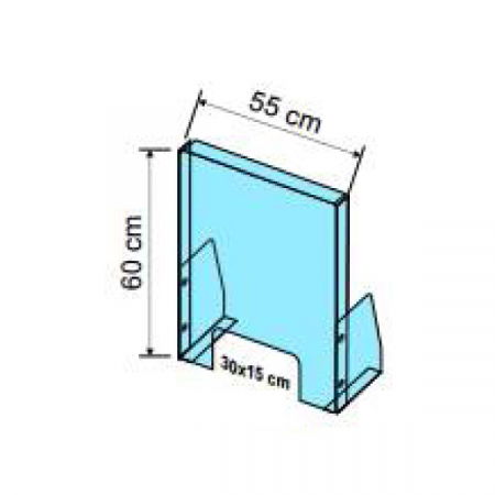 Sisteme de protectie a angajatilor - COVID - Ecran de protectie a angajatilor  H 60 x L 55 CM - picioare demontabile
