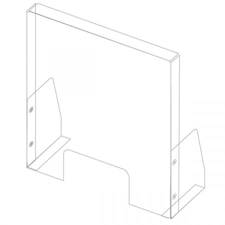 Sisteme de protectie a angajatilor - COVID - Ecran de protectie a angajatilor  H 60 x L 68 CM - picioare demontabile