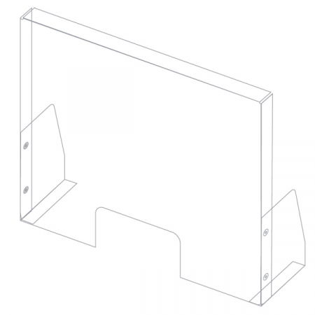 Sisteme de protectie a angajatilor - COVID - Ecran de protectie a angajatilor  H 60 x L 80 CM - picioare demontabile