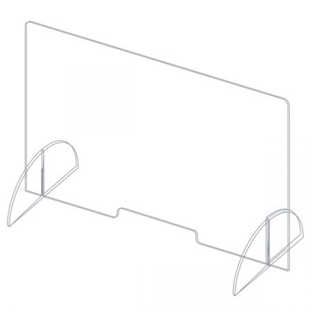 Sisteme de protectie a angajatilor - COVID - Ecran de protectie a angajatilor  H 65 x L 90 CM - demontabil