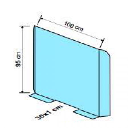 Sisteme de protectie a angajatilor - COVID - Ecran de protectie a angajatilor  H 95 x L 100 CM