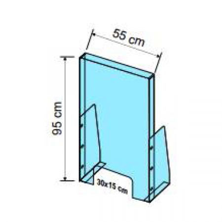 Sisteme de protectie a angajatilor - COVID - Ecran de protectie a angajatilor  H 95 x L 55 CM - picioare demontabile