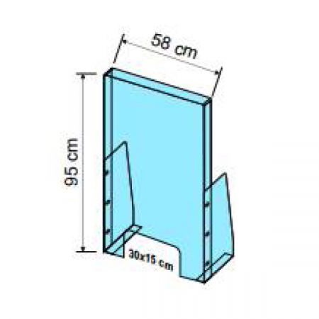 Sisteme de protectie a angajatilor - COVID - Ecran de protectie a angajatilor  H 95 x L 58 CM - picioare demontabile