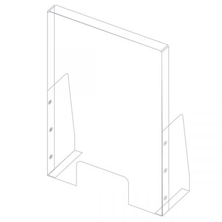 Sisteme de protectie a angajatilor - COVID - Ecran de protectie a angajatilor  H 95 x L 68 CM - picioare demontabile
