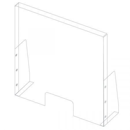Sisteme de protectie a angajatilor - COVID - Ecran de protectie a angajatilor  H 95 x L 94 CM - picioare demontabile