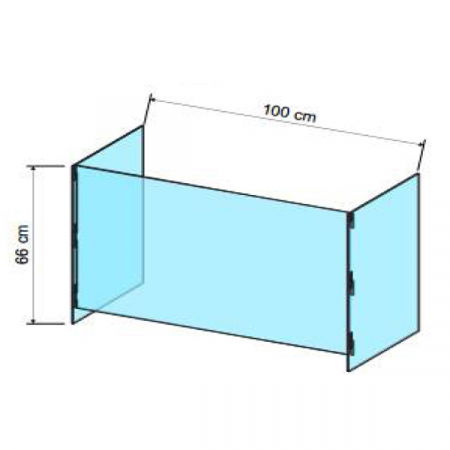 Sisteme de protectie a angajatilor - COVID - Ecran protector detasabil L 100 x D 30 x H 66 / PMMA 4mm