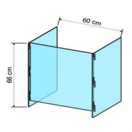 Sisteme de protectie a angajatilor - COVID - Ecran protector detasabil L 58 x D 29 x H 66