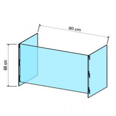 Sisteme de protectie a angajatilor - COVID - Ecran protector detasabil L 75 x D 29 x H 66