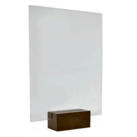 Display uri Lemn - Double-sided tabletop with acrylic pocket
