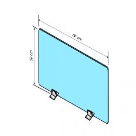 Sisteme de protectie a angajatilor - COVID - Ecran protector cu picior de inox L 68 x H 58 CM