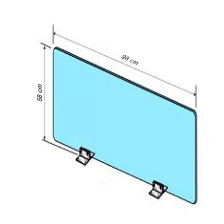 Sisteme de protectie a angajatilor - COVID - Ecran protector cu picior de inox L 98 x H 58 CM