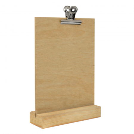 Display uri Lemn - Tabletop with silver clip