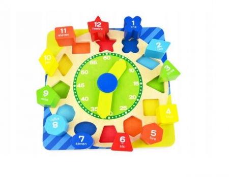 Jucarii educative - Ceas lemn Sortator Colorat