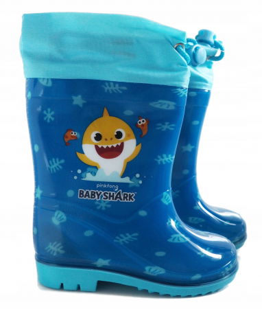 Ghete si cizme copii - Cizme cauciuc cu siret Baby Shark Pink Fong