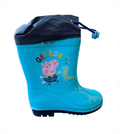Ghete si cizme copii - Cizme cauciuc cu siret Peppa Pig George