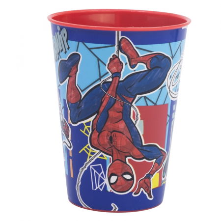 Cani, pahare si accesorii bebe - Pahar plastic Spiderman Mob Rules, 260 ml