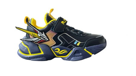 Pantofi sport - Pantofi sport pentru copii, material piele ecologica, bleumarin/verde