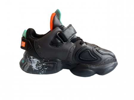 Pantofi sport - Pantofi sport pentru copii, material piele ecologica, negru, Moonlight