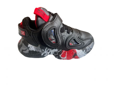 Pantofi sport - Pantofi sport pentru copii, material piele ecologica, negru/rosu