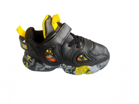 Pantofi sport - Pantofi sport pentru copii, material piele ecologica, negru/galben