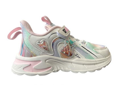 Pantofi sport - Pantofi sport pentru copii, material piele ecologica, alb, Heart