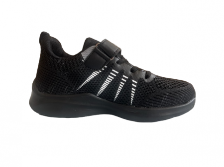 Pantofi sport - Pantofi sport pentru copii, material textil, negru/dungi albe