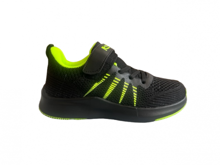 Pantofi sport - Pantofi sport pentru copii, material textil, negru/verde neon