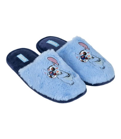 Papuci si slapi copii - Papuci de casa pufosi cu talpa cauciuc Lilo & Stitch
