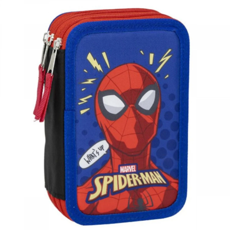 Penare - Penar echipat cu 43 piese Giotto, 3 compartimente, Marvel Spiderman