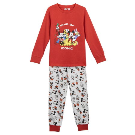 Pijamale copii - Pijama bumbac, 2 piese, maneca lunga Mickey Mouse Iconic