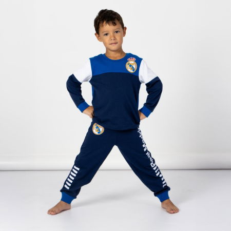 Pijamale copii - Pijama bumbac, 2 piese, maneca lunga Real Madrid