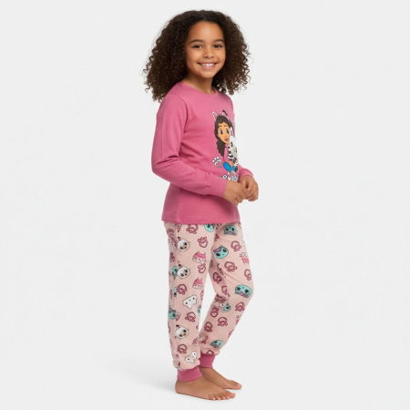 Pijamale copii - Pijama bumbac pentru fete, 2 piese, maneca lunga Hey Gabby