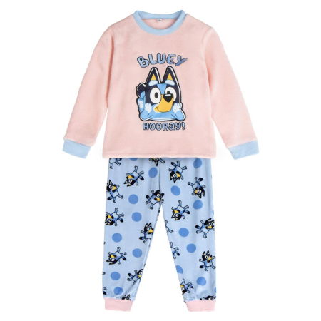 Pijamale copii - Pijama coral fleece pentru fete, 2 piese, maneca lunga Bluey