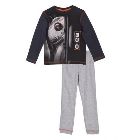 Pijamale copii - Pijama maneca Star Wars, gri, 104