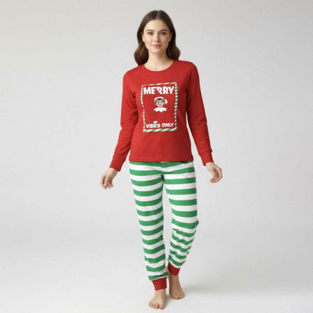 Pijamale Dama - Pijamale bumbac pentru femei Craciun, The Elf